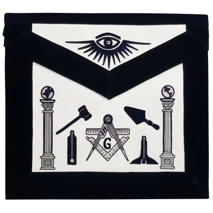 BLUE LODGE APRON - BLACK HAND EMBROIDERY (1)