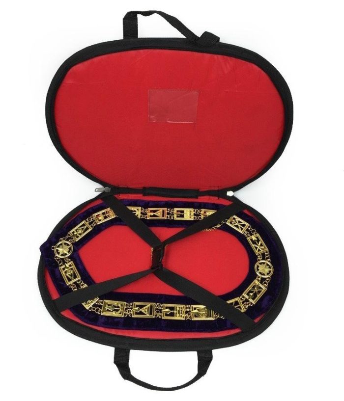 BLUE LODGE CHAIN COLLAR - GOLD PLATED ON BLUE VELVET (4)