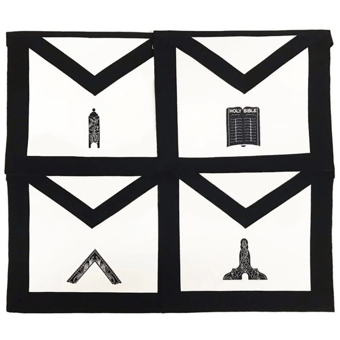 BLUE LODGE FUNERAL APRON - WHITE COTTON DUCK CLOTH (4)