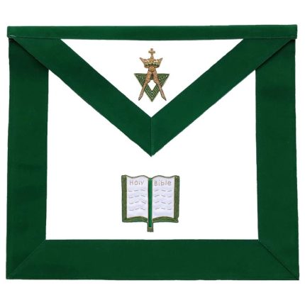 CHAPLAIN ALLIED MASONIC DEGREES APRON - GREEN VELVET