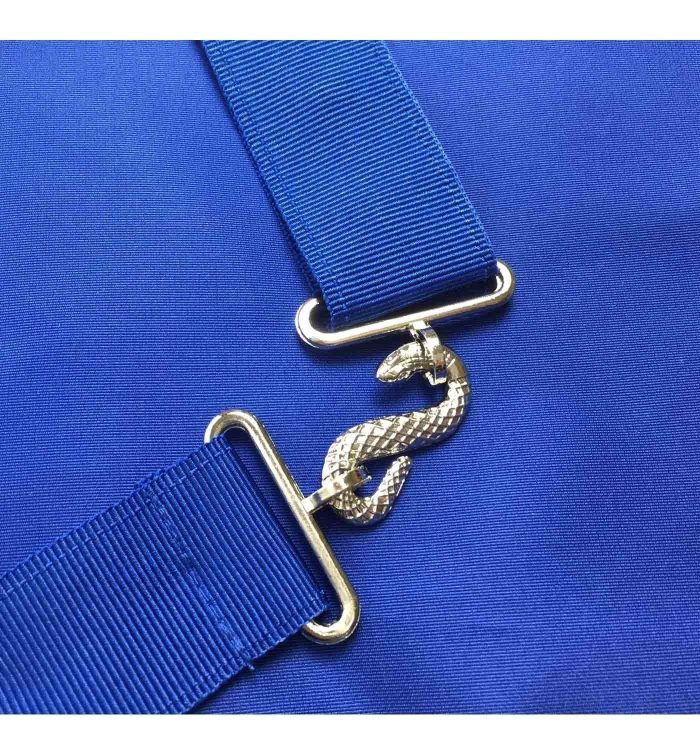 CHAPLAIN BLUE LODGE OFFICER APRON - ROYAL BLUE RIBBON WITH WREATH (2)