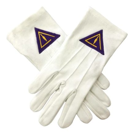 COUNCIL GLOVE - WHITE COTTON WITH ROYAL & SELECT EMBLEM (2)