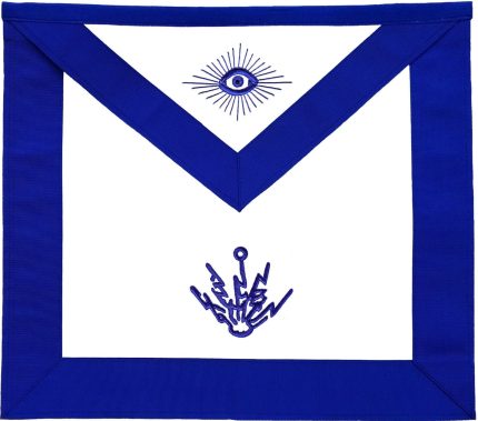 ELECTRICIAN BLUE LODGE OFFICER APRON - MACHINE EMBROIDERY (3)