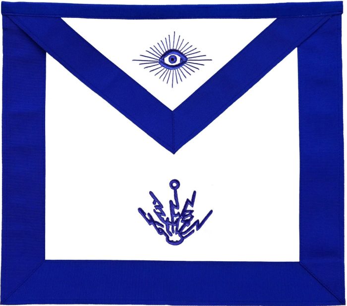 ELECTRICIAN BLUE LODGE OFFICER APRON - MACHINE EMBROIDERY (3)