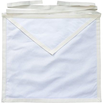 ENTERED APPRENTICE BLUE LODGE APRON - ALL WHITE DUCK COTTON