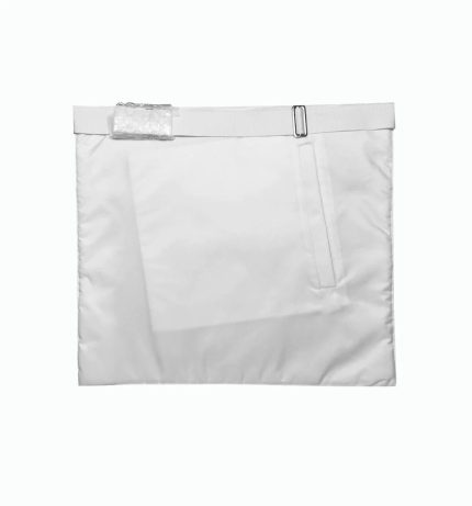 ENTERED APPRENTICE BLUE LODGE APRON - ALL WHITE MOIRE (1)