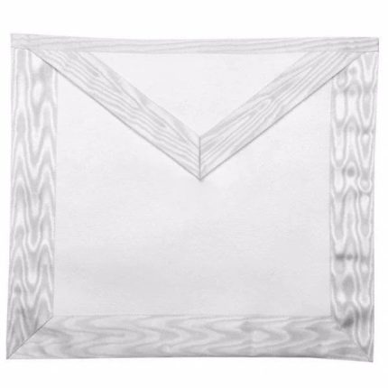 ENTERED APPRENTICE BLUE LODGE APRON - ALL WHITE MOIRE (2)