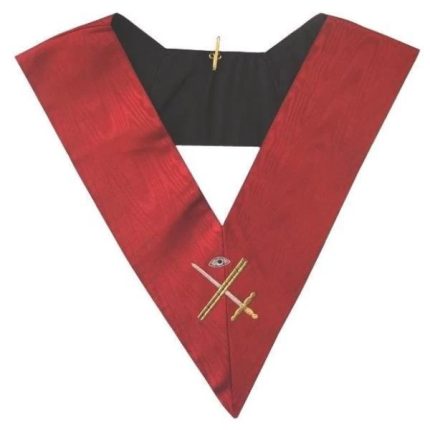 EXPERT 18TH DEGREE SCOTTISH RITE COLLAR - RED MOIRE (2)