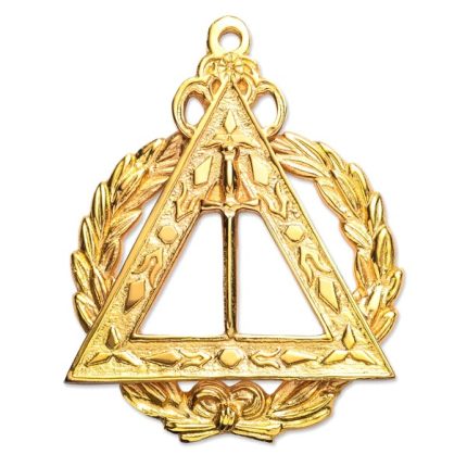 FIRST VEIL ROYAL ARCH CHAPTER OFFICER COLLAR JEWEL - GOLD METAL