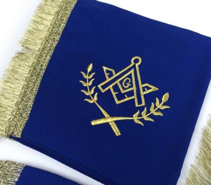 FMASTER MASON BLUE LODGE REGALIA SET - WHITE & BLUE WITH FRINGE (2)