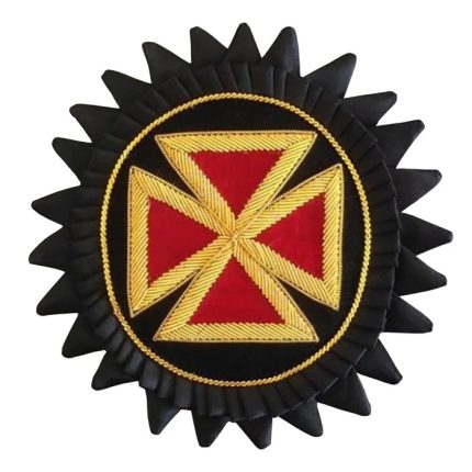 GRAND COMMANDERY KNIGHTS TEMPLAR ROSETTE CHAPEAU - HAND BUL