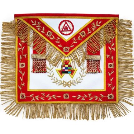 GRAND HIGH PRIEST ROYAL ARCH CHAPTER APRON - RED VELVET TRIPLE TAU INSIGNIA (2)