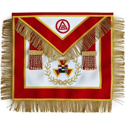 GRAND HIGH PRIEST ROYAL ARCH CHAPTER APRON - RED VELVET WITH FRINGE (2)