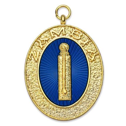 GRAND JUNIOR WARDEN PROVINCIAL CRAFT ENGLISH REGULATION COLLAR JEWEL - GOLD & BLUE