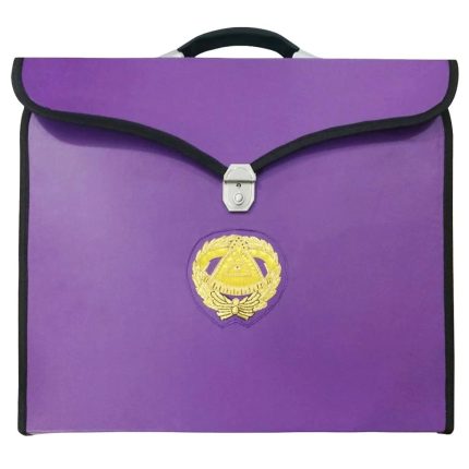 GRAND MASTER BLUE LODGE APRON CASE - PURPLE LEATHER MM, WM & PROVINCIAL (4)