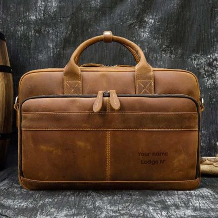 GRAND MASTER BLUE LODGE BRIEFCASE - HANDMADE LEATHER (1)