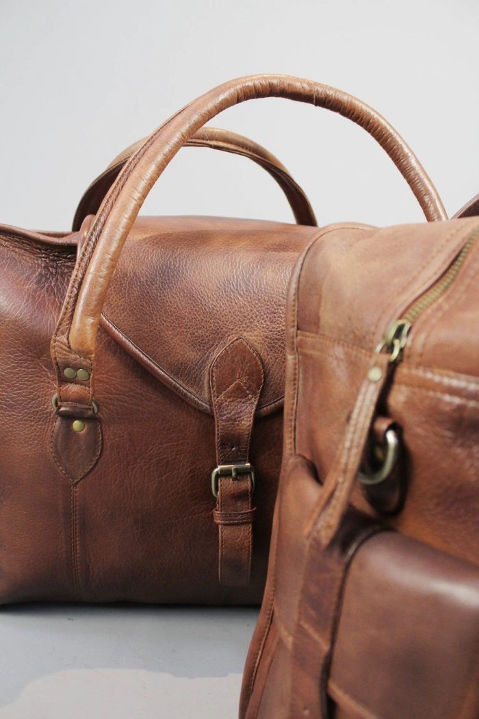 GRAND MASTER BLUE LODGE TRAVEL BAG - VINTAGE BROWN LEATHER (5)