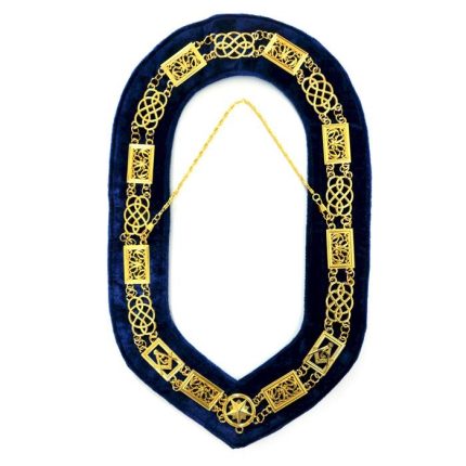 GRAND OFFICERS BLUE LODGE CHAIN COLLAR - GOLD PLATED (3)