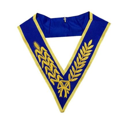 GRAND OFFICERS CRAFT ENGLISH REGULATION COLLAR - ROYAL BLUE HANDMADE GOLD BULLION