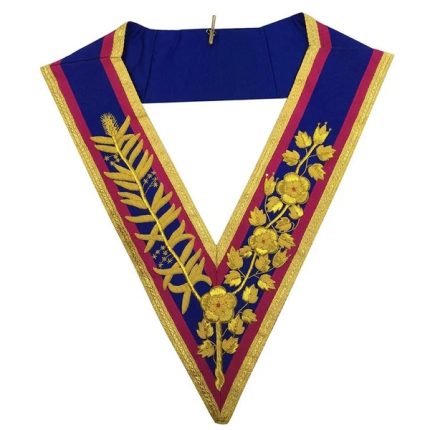 GRAND OFFICERS MARK COLLAR - PINK & BLUE WITH GOLD BULLION (3)