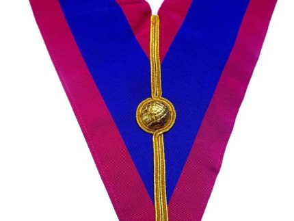 GRAND OFFICERS MARK ENGLISH REGULATION OFFICER COLLAR - PURPLE & BLUE MOIRE (1)