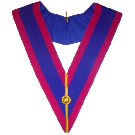 GRAND OFFICERS MARK ENGLISH REGULATION OFFICER COLLAR - PURPLE & BLUE MOIRE (2)