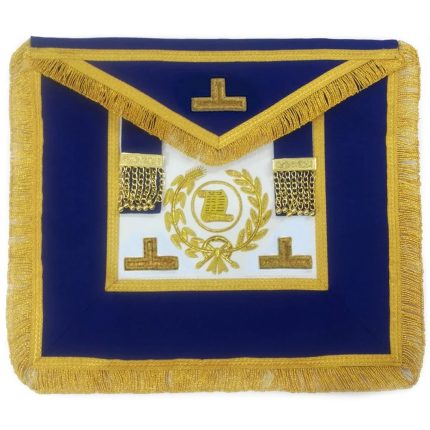 GRAND ORATOR BLUE LODGE APRON - ROYAL BLUE HAND EMBROIDERY