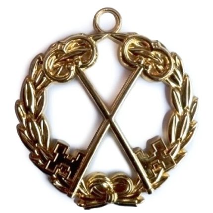 GRAND TREASURER BLUE LODGE OFFICER COLLAR JEWEL - GOLD METAL