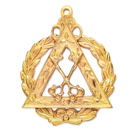 GRAND TREASURER ROYAL ARCH CHAPTER OFFICER COLLAR JEWEL - GOLD METAL