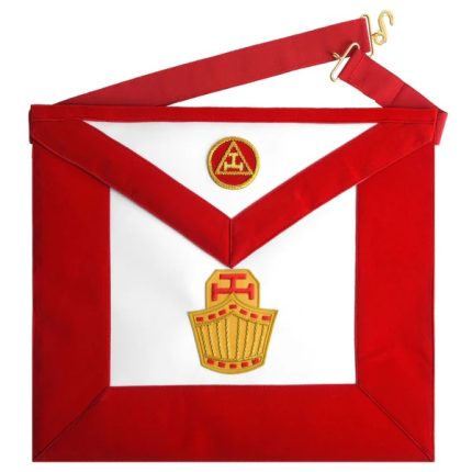 HIGH PRIEST ROYAL ARCH CHAPTER APRON - RED VELVET & GOLD EMBROIDERY (5)