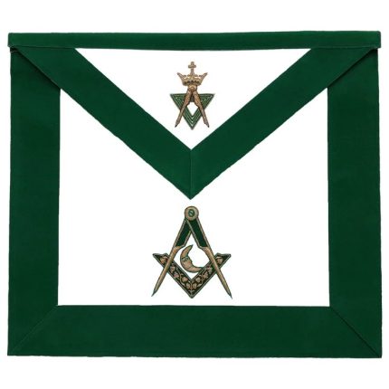 JUNIOR DEACON ALLIED MASONIC DEGREES APRON - GREEN VELVET