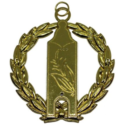 JUNIOR GRAND WARDEN BLUE LODGE OFFICER COLLAR JEWEL - GOLD METAL