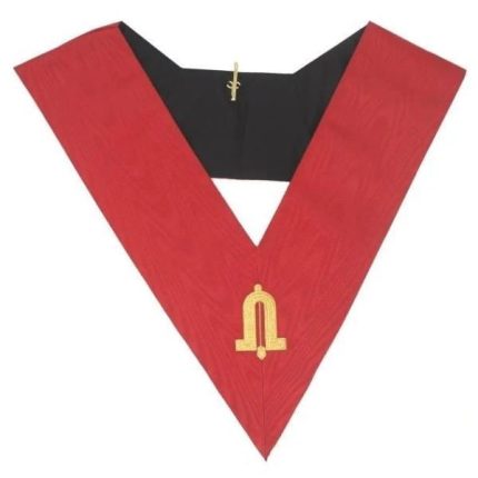 JUNIOR WARDEN 18TH DEGREE SCOTTISH RITE COLLAR - RED MOIRE (2)