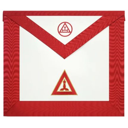 KING ROYAL ARCH CHAPTER OFFICER APRON - RED MACHINE EMBROIDERY (2)