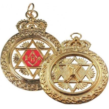 KNIGHTS OF ST. ANDREW SCOTTISH RITE COLLAR JEWEL - DOUBLE SIDED GOLD METAL (