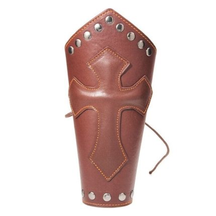 KNIGHTS TEMPLAR COMMANDERY CUFF - MEDIEVAL ARMOR WIDE LEATHER B (5)