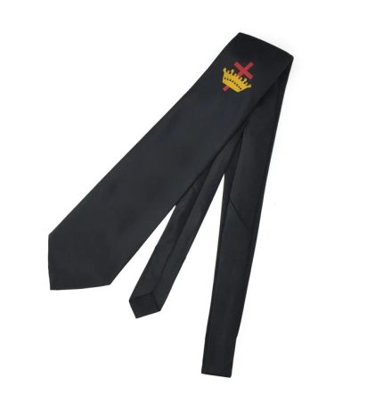 KNIGHTS TEMPLAR COMMANDERY NECKTIE - BLACK KNIGHTS TE