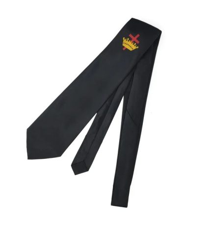 KNIGHTS TEMPLAR COMMANDERY NECKTIE - BLACK KNIGHTS TEMPLAR COMMANDERY MACHINE EMBROIDERY (2)