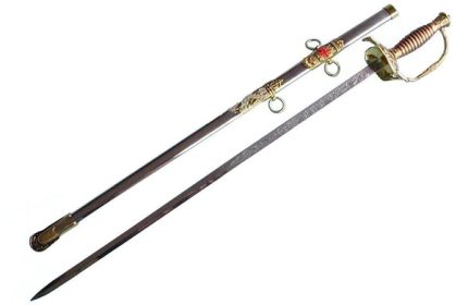 KNIGHTS TEMPLAR COMMANDERY SWORD - RED CROSS GOLD 35 (4)