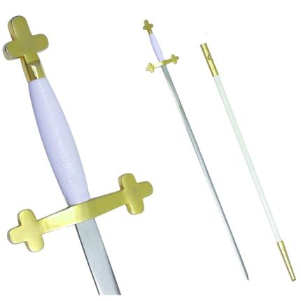 KNIGHTS TEMPLAR COMMANDERY SWORD - WITH WHITE HILT AND WHITE SCA