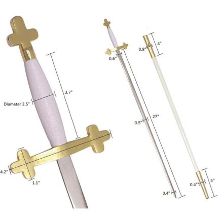 KNIGHTS TEMPLAR COMMANDERY SWORD - WITH WHITE HILT AND WHITE SCABB (1)