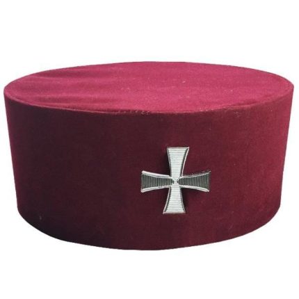 KNIGHTS TEMPLAR ENGLISH REGULATION CROWN CAP - MAROON VELVET WITH CR (3)