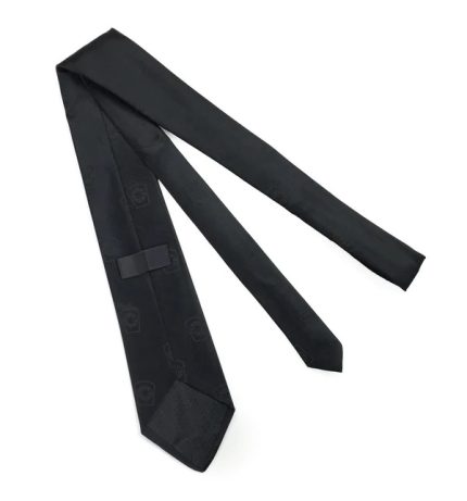 MARK NECKTIE - BLACK SILK LOGO PRINT (2)