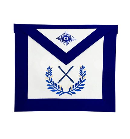 MARSHAL BLUE LODGE OFFICER APRON - ROYAL BLUE WREATH EMBROIDERY (4)