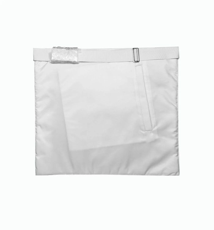 MASTER MASON BLUE LODGE APRON - ALL WHITE WITH TASSELS & CORDS (4)