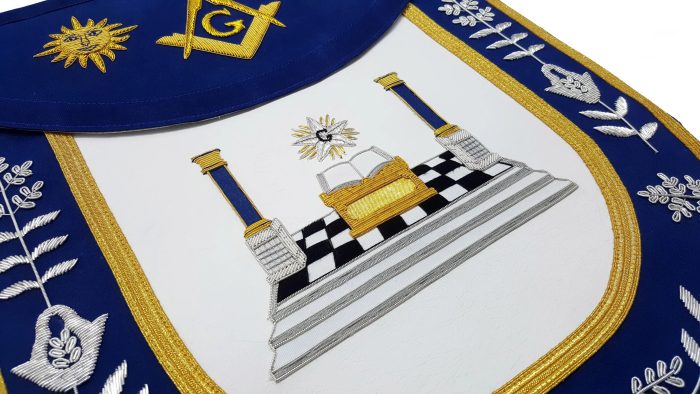 MASTER MASON BLUE LODGE APRON - ALTAR, SUN, MOON & PILLARS (2)