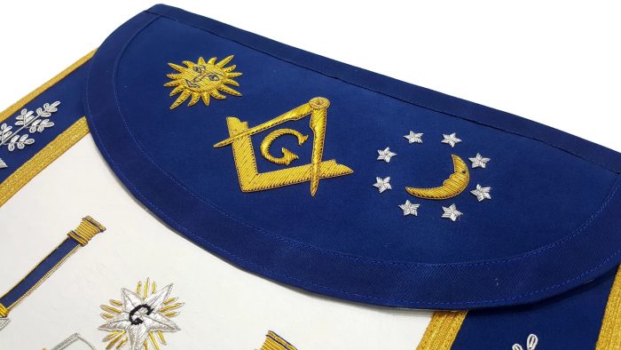 MASTER MASON BLUE LODGE APRON - ALTAR, SUN, MOON & PILLARS (3)