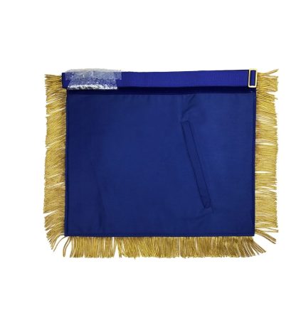 MASTER MASON BLUE LODGE APRON - BLUE VELVET WITH GOLD FRINGE HAND EMBROIDERED (3)