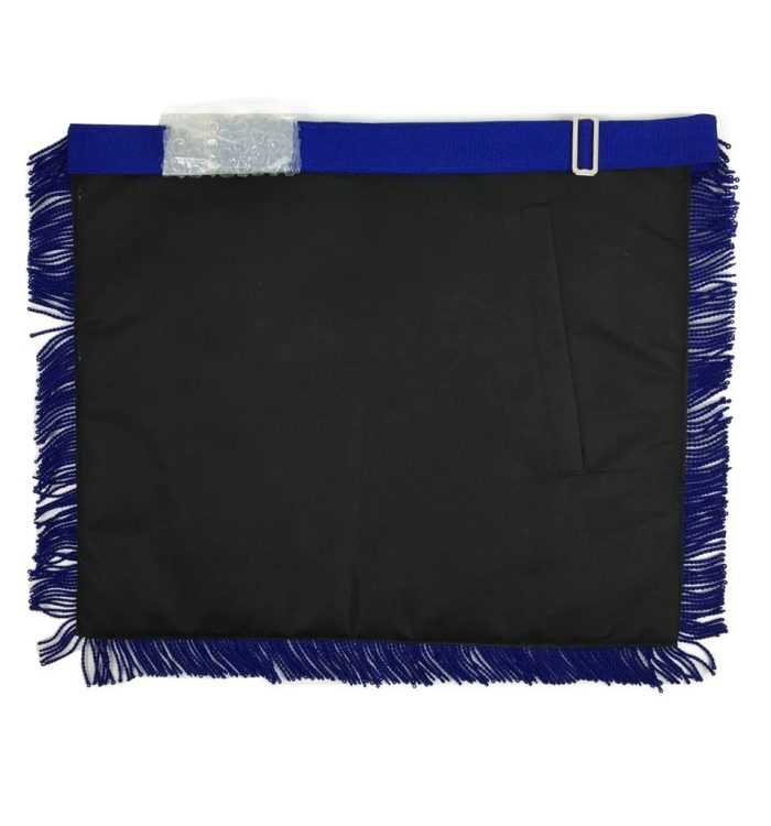 MASTER MASON BLUE LODGE APRON - BLUE WITH EMBROIDERY & FRINGE (4)