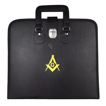 MASTER MASON BLUE LODGE APRON CASE - BLACK IMITATION LEATHER MM, WM, PROVINCIAL (1)